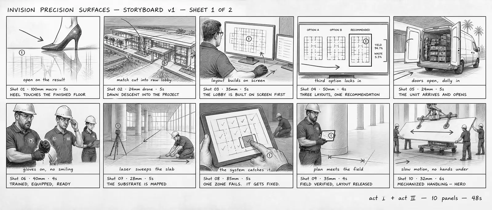 Sheet one, Frames 01 to 10